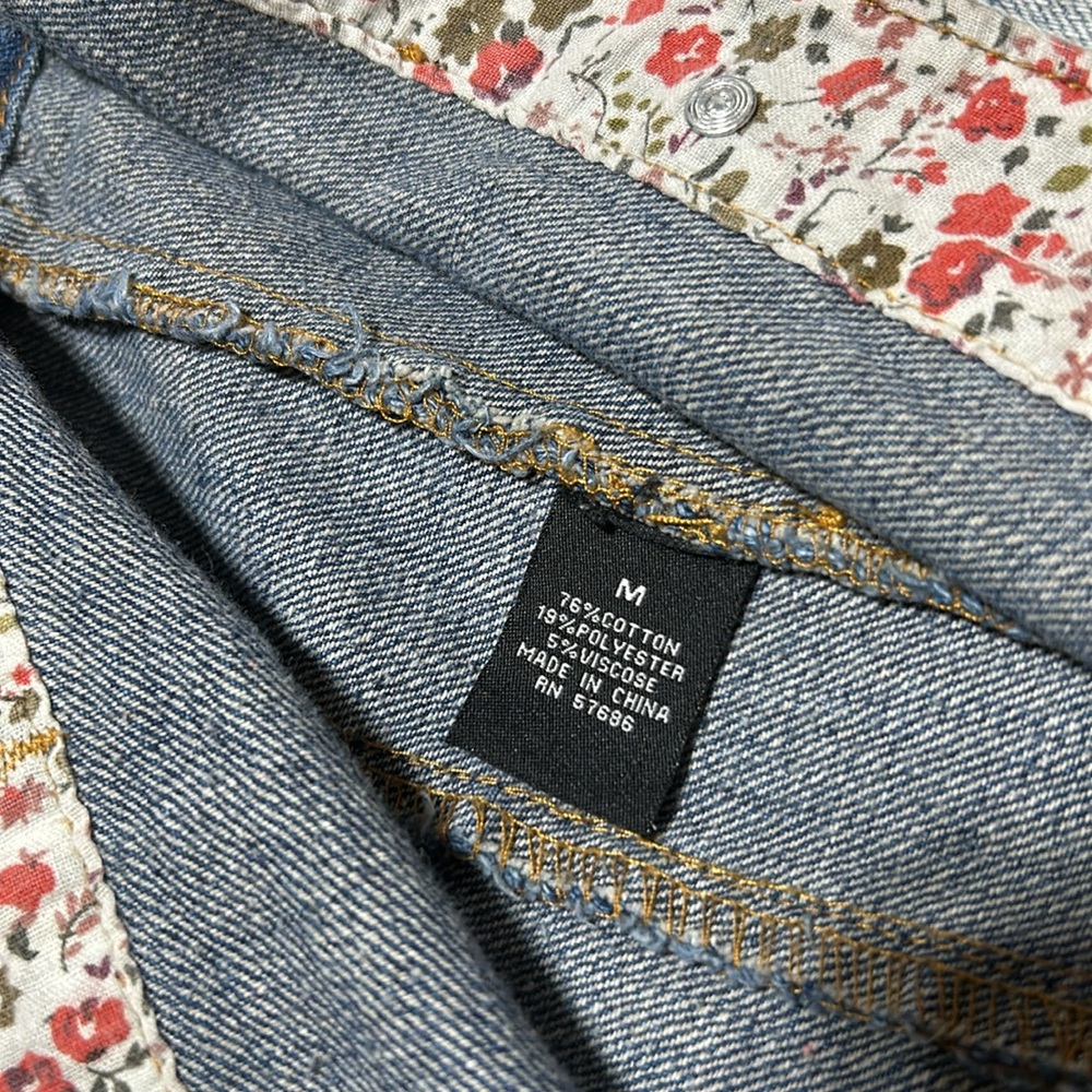 New Look Denim Cropped Distressed Vest-M-#0017 - Picture 5 of 9